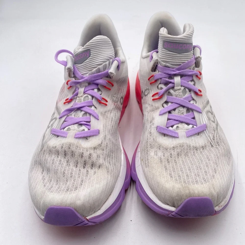 Saucony Kinvara 14 Running Shoes Women 8.5 White Pink Purple S11020-241 Athletic